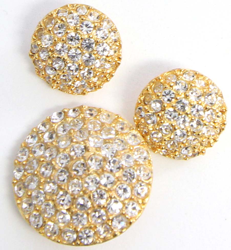 Pave goldtone and rhinestone buttons -- LAST CHANCE!!