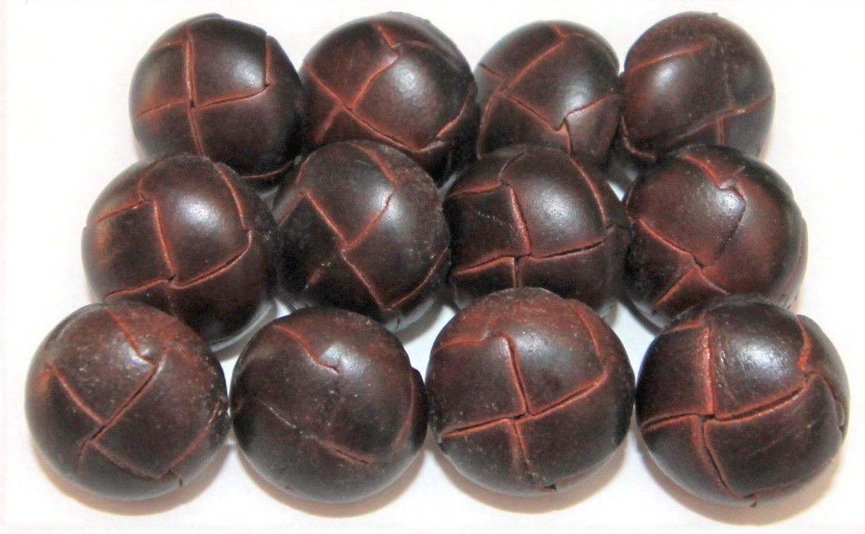 Mahogany Brown woven leather buttons for sleeves, 12/$18