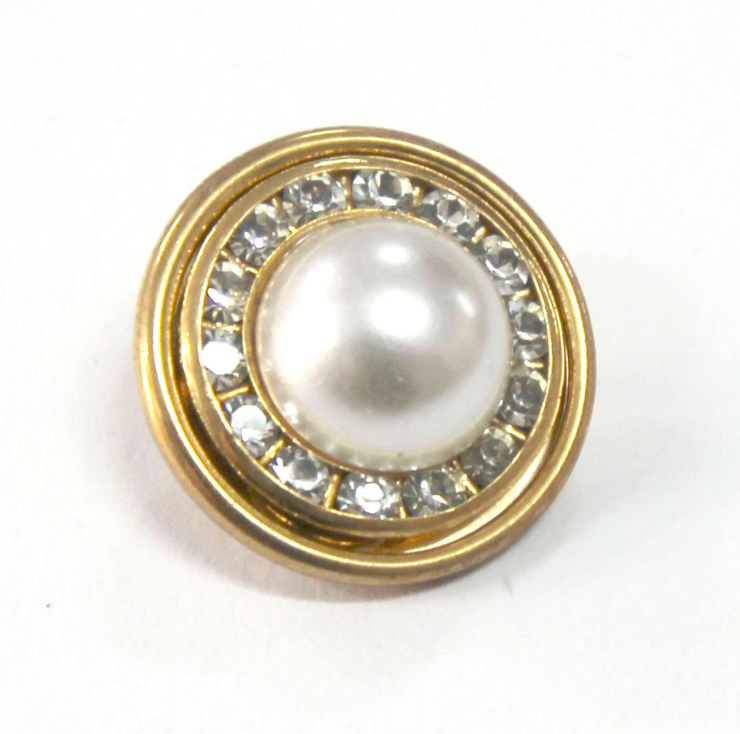 pearl rhinestone goldtone buttons